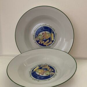 Saturnian Italian set of 2 pasta bowels 10.5” high quality porcelain